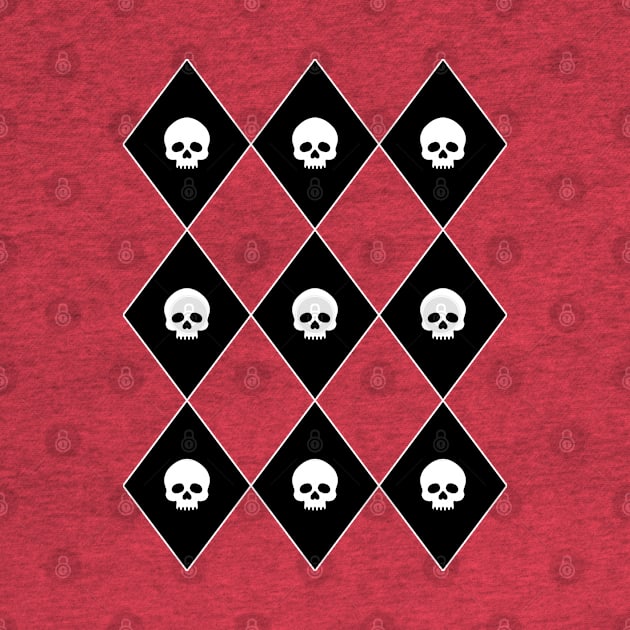 Harlequin Skull Pattern (Red) by inatorinator